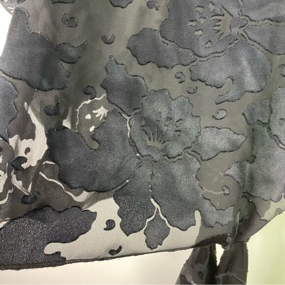 Vintage Sheer Black Top Flowers Ties - Picture 6 of 8